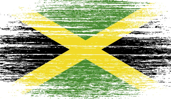 Bandera de Jamaica con textura antigua. Vector — Archivo Imágenes Vectoriales