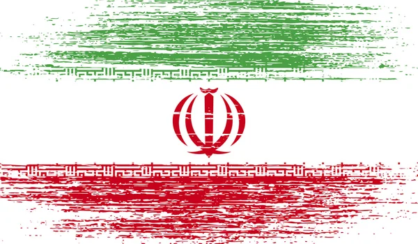 Flag of Iran with old texture. Vector — Stock Vector