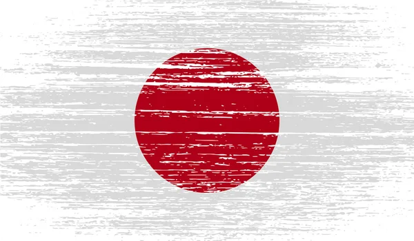 Flagge Japans mit alter Textur. Vektor — Stockvektor