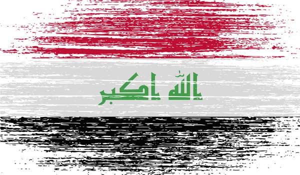 Vlag van Irak met oude textuur. Vector — Stockvector