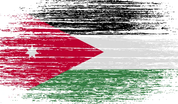 Bandera de Jordania con textura antigua. Vector — Archivo Imágenes Vectoriales