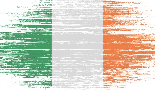 Vlag van Ierland met oude textuur. Vector — Stockvector