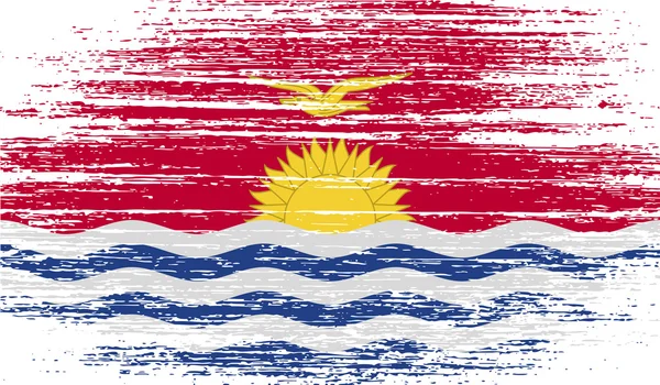 Bandera de Kiribati con textura antigua. Vector — Archivo Imágenes Vectoriales