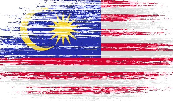 Bendera Malaysia dengan tekstur lama. Vektor - Stok Vektor