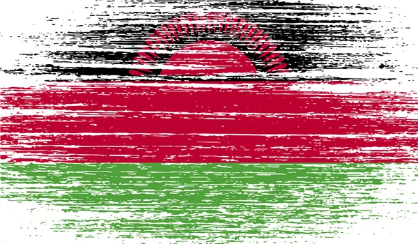 Drapeau du Malawi avec une texture ancienne. Vecteur — Image vectorielle