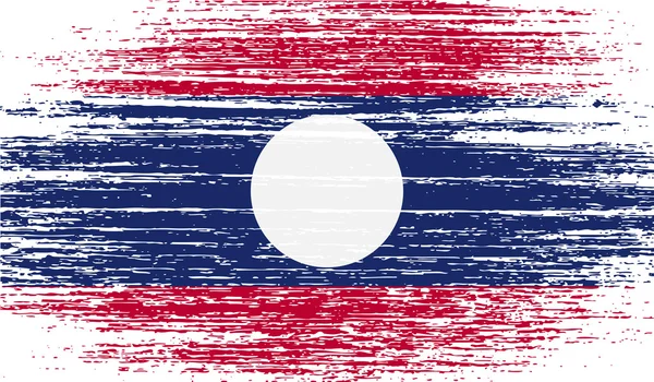 Drapeau du Laos avec une texture ancienne. Vecteur — Image vectorielle