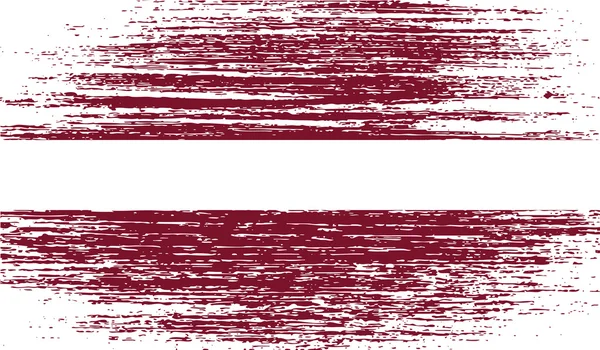 Bandera de Letonia con textura antigua. Vector — Vector de stock