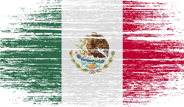Σημαία του Μεξικού με την παλιά υφή. Διάνυσμα — Διανυσματικό Αρχείο