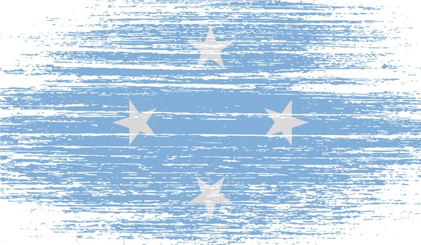 古いテクスチャとミクロネシアの旗。ベクトル — ストックベクタ