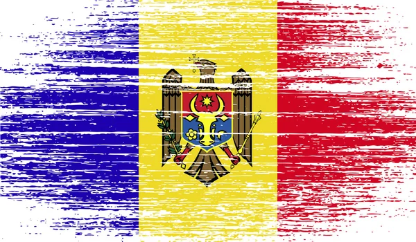 Bandeira da Moldávia com textura antiga. Vetor —  Vetores de Stock