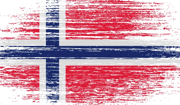 Bandera de Noruega con textura antigua. Vector — Archivo Imágenes Vectoriales