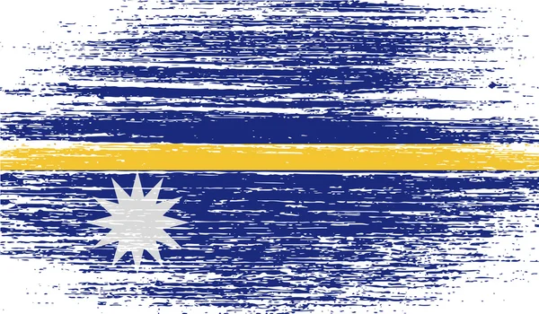 Flag of Nauru with old texture. Vector — Stock Vector