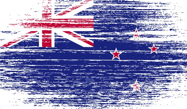 Drapeau de Nouvelle-Zélande avec une texture ancienne. Vecteur — Image vectorielle