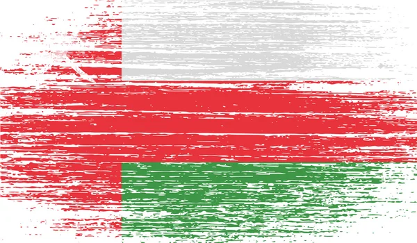 Flag of Oman with old texture. Vector — Stock Vector