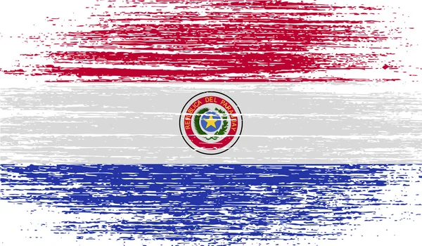 Drapeau du Paraguay avec une texture ancienne. Vecteur — Image vectorielle