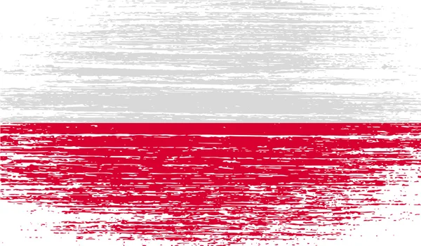 Bandera de Polonia con textura antigua. Vector — Archivo Imágenes Vectoriales