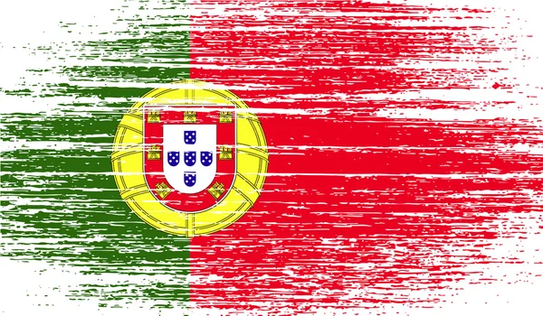 Флаг Португалии со старой текстурой. Вектор — стоковый вектор