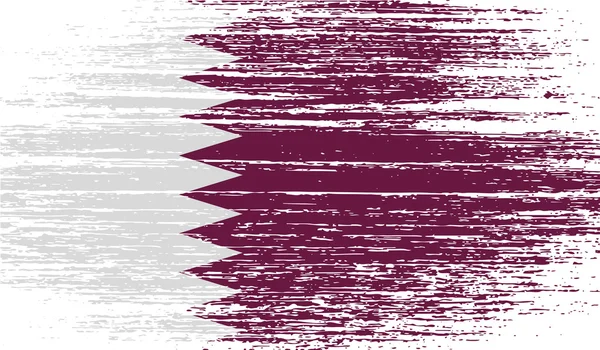 Katarská vlajka se starým texturou. Vektor — Stockový vektor