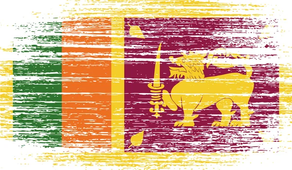 Bandeira do Sri Lanka com textura antiga. Vetor — Vetor de Stock