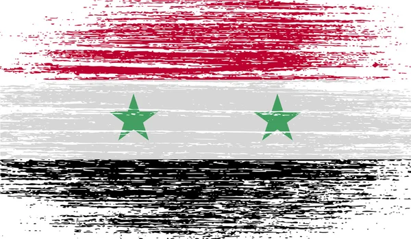 Flag of Syria with old texture. Vector — Stock Vector