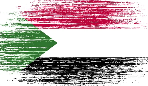 Flag of Sudan with old texture. Vector — Stock Vector