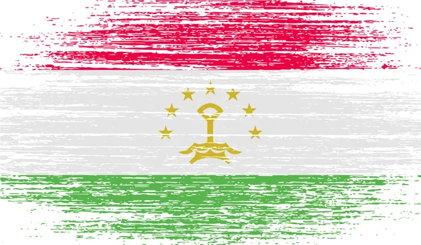 Bandiera del Tagikistan con vecchia texture. Vettore — Vettoriale Stock