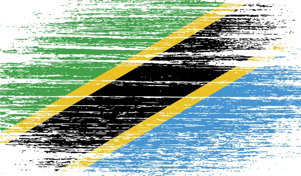 Bandeira da Tanzânia com textura antiga. Vetor —  Vetores de Stock