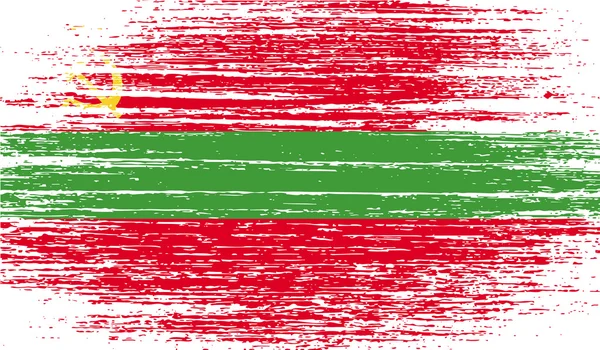 Flag of Transnistria with old texture. Vector — Stock Vector