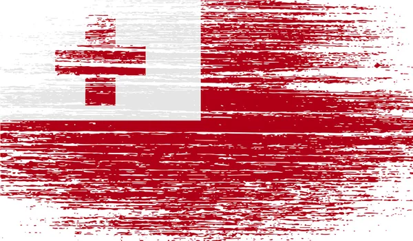 Flag of Tonga with old texture. Vector — Stock Vector