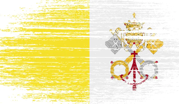 Bandera del Vaticano con textura antigua. Vector — Vector de stock