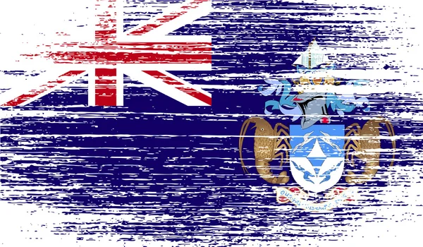 Vlajka Tristan da Cunha se starým texturou. Vektor — Stockový vektor