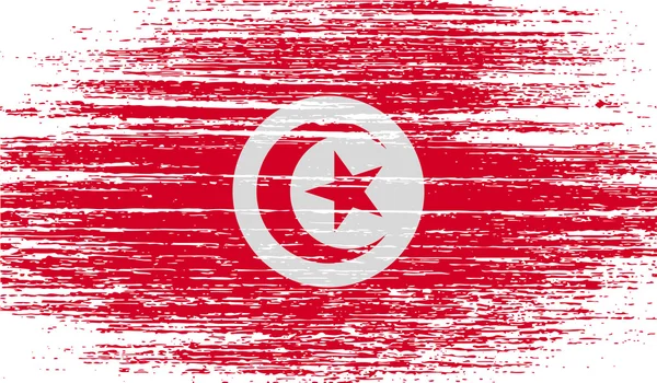 国旗的突尼斯与旧纹理。矢量 — 图库矢量图片
