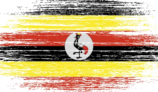 Bandera de Uganda con textura antigua. Vector — Archivo Imágenes Vectoriales