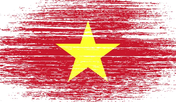 Bandera de Vietnam con textura antigua. Vector — Vector de stock