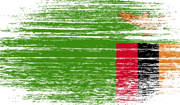 Flaga Zambii z stary tekstura. Wektor — Wektor stockowy
