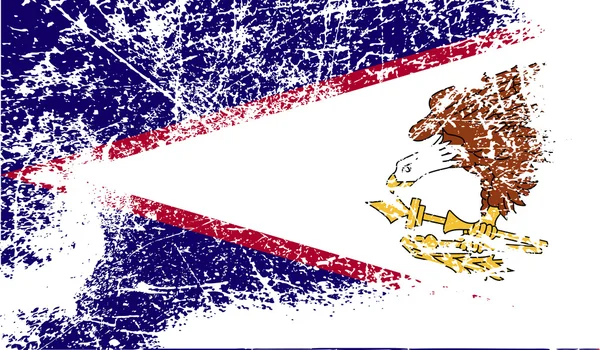 Vlag van Amerikaans-Samoa met oude textuur. Vector — Stockvector