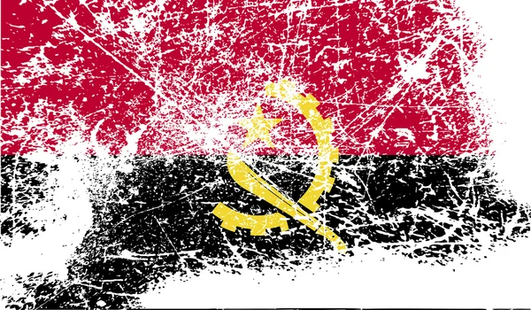 Bandera de Angola con textura antigua. Vector — Archivo Imágenes Vectoriales