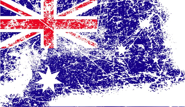 Drapeau de l'Australie avec une texture ancienne. Vecteur — Image vectorielle