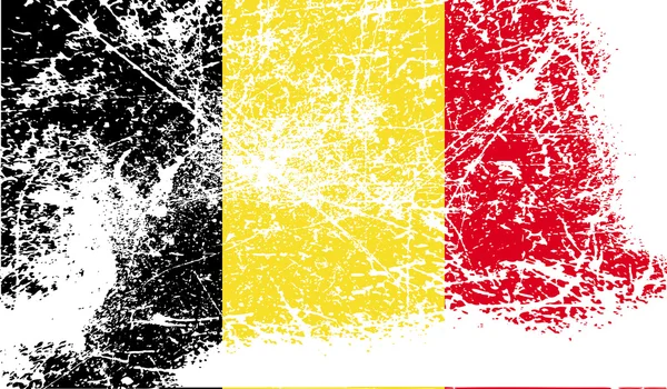 Bendera Belgia dengan tekstur lama. Vektor - Stok Vektor