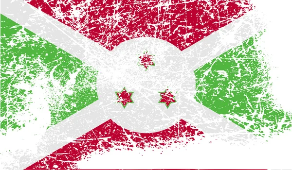 Flag of Burundi with old texture. Vector — Stock Vector