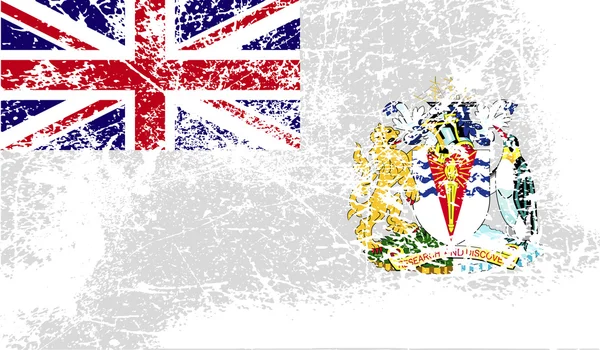 Bandeira do Território Antártico Britânico com textura antiga. Vetor — Vetor de Stock