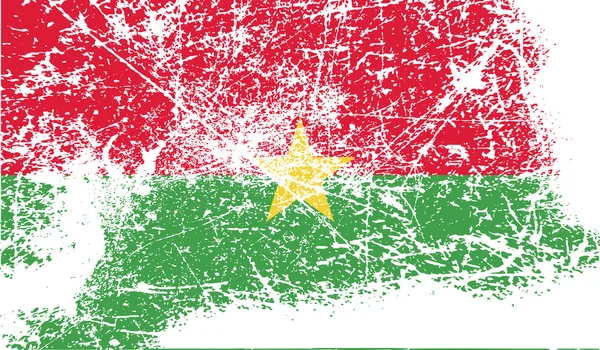 Bandiera del Burkina Faso con vecchia texture. Vettore — Vettoriale Stock