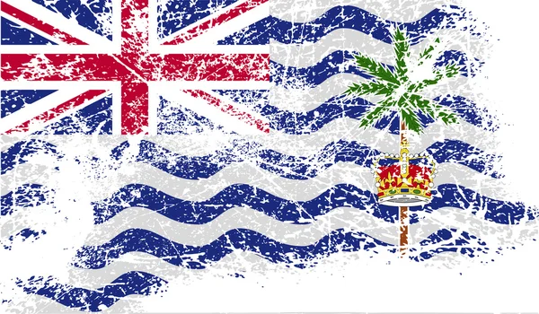 古いテクスチャとイギリス領インド洋地域の旗。ベクトル — ストックベクタ