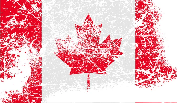 Bandera de Canadá con textura antigua. Vector — Vector de stock