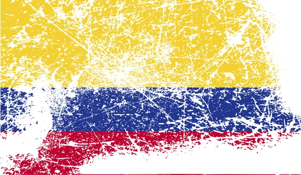 Vlag van Colombia met oude textuur. Vector — Stockvector