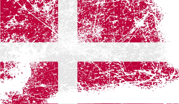 Flag of Denmark with old texture. Vector — Stock Vector