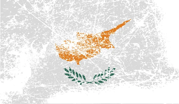 Bandera de Chipre con textura antigua. Vector — Archivo Imágenes Vectoriales