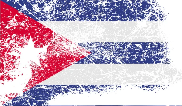Drapeau de Cuba avec une texture ancienne. Vecteur — Image vectorielle