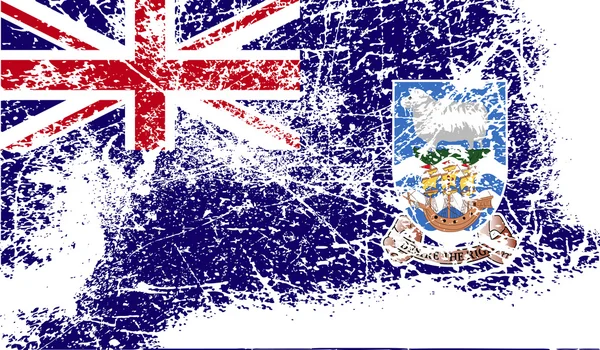 Bandera de las Islas Malvinas con textura antigua. Vector — Vector de stock