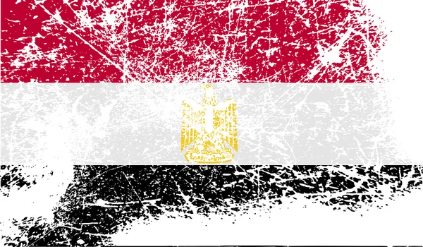 Drapeau de l'Egypte avec une texture ancienne. Vecteur — Image vectorielle